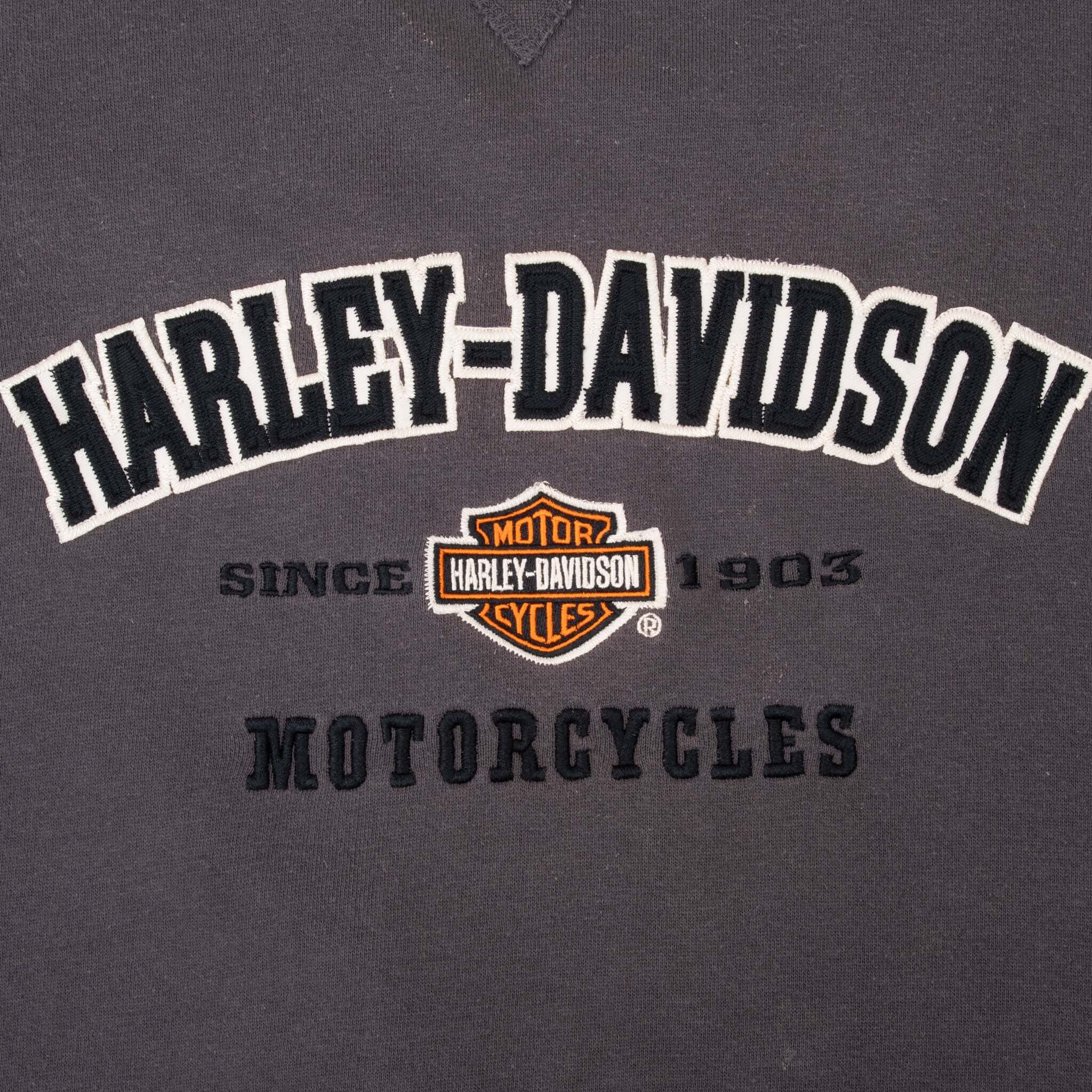 Vintage Harley Davidson Motorcycle 1990S Dark Grey Sweatshirt Size 2XL