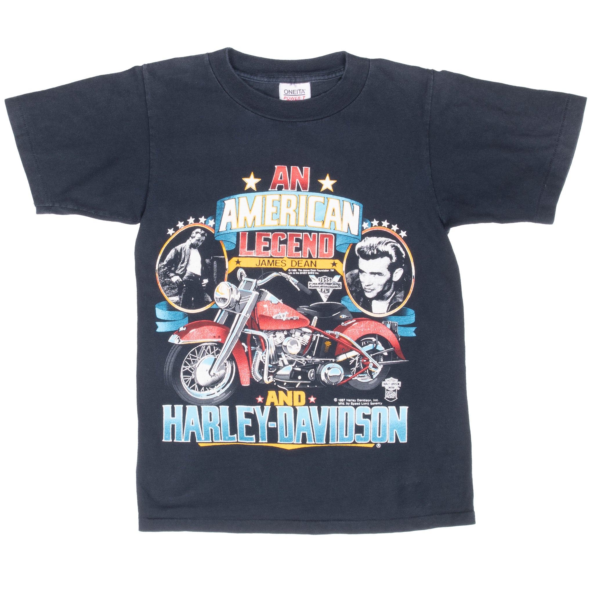 Vintage Harley Davidson James Dean Tee Shirt 1987 Size Xs Made In Usa With Single Stitch Sleeves