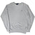 Full front view of grey Polo Ralph Lauren crewneck sweatshirt with ribbed cuffs and hem
