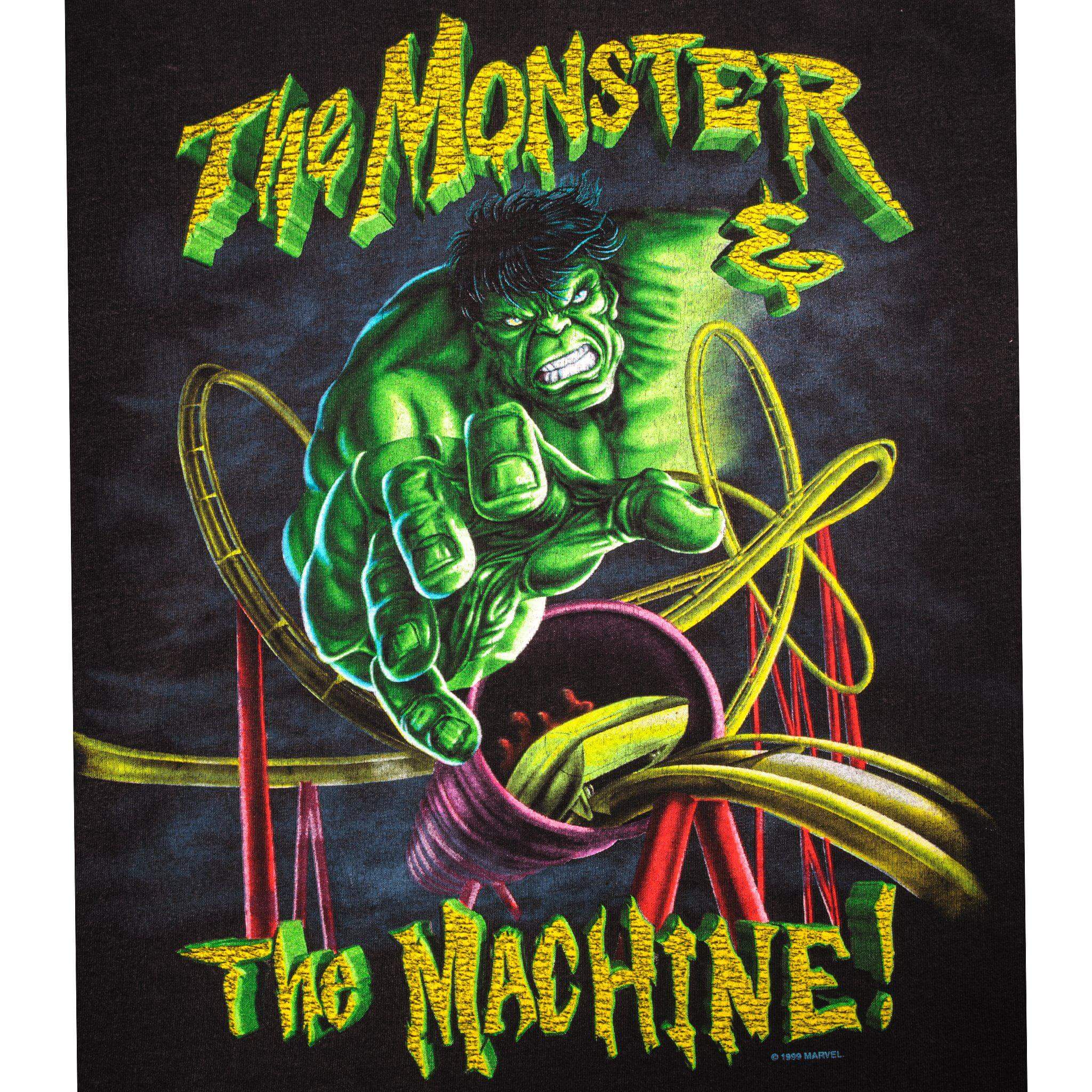 VINTAGE UNIVERSAL STUDIOS HULK THE MONSTER THE MACHINE TEE SHIRT 1999 SIZE XL