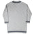 Back of grey Polo Ralph Lauren sweater dress with navy and white striped ribbed trim