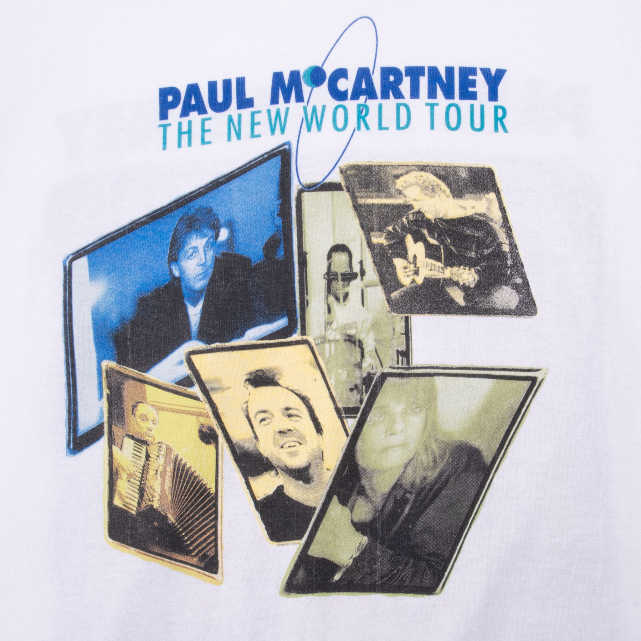 Vintage Paul Mc Cartney The New World Tour 1993 Tee Shirt Size Large Made In Usa With Single Stitch Sleeves
