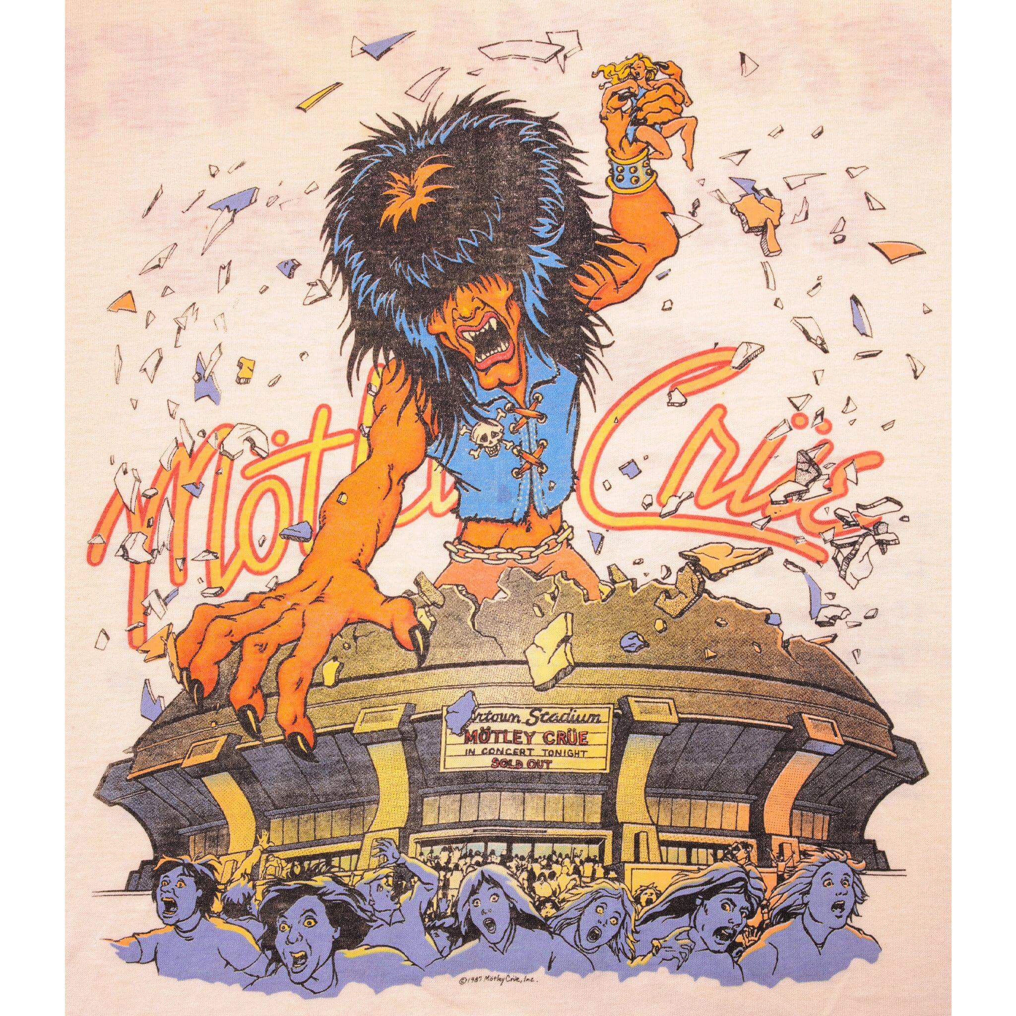 VINTAGE MOTLEY CRUE TOUR TEE SHIRT 1987 SIZE LARGE MADE IN USA