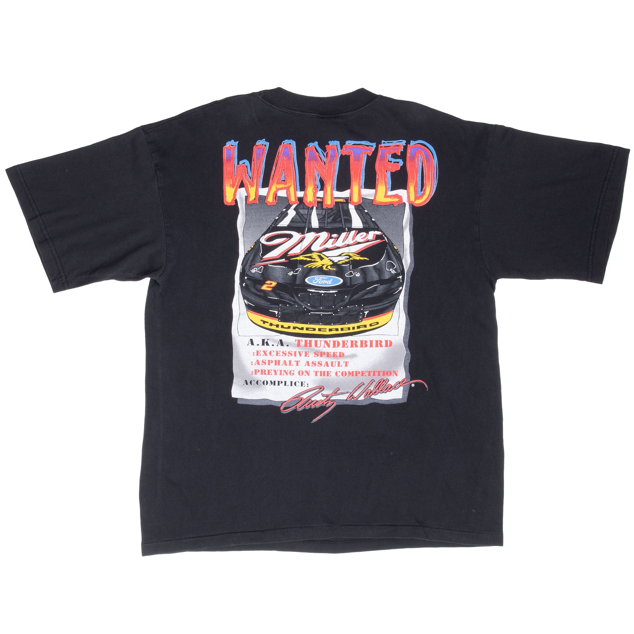 Vintage Nascar Rusty Wallace Predator Escaped 1996 Tee Shirt Large Made In Usa With Singe Stitch Hem