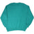 Back of plain teal Russell Athletic crewneck sweatshirt with ribbed cuffs and hem