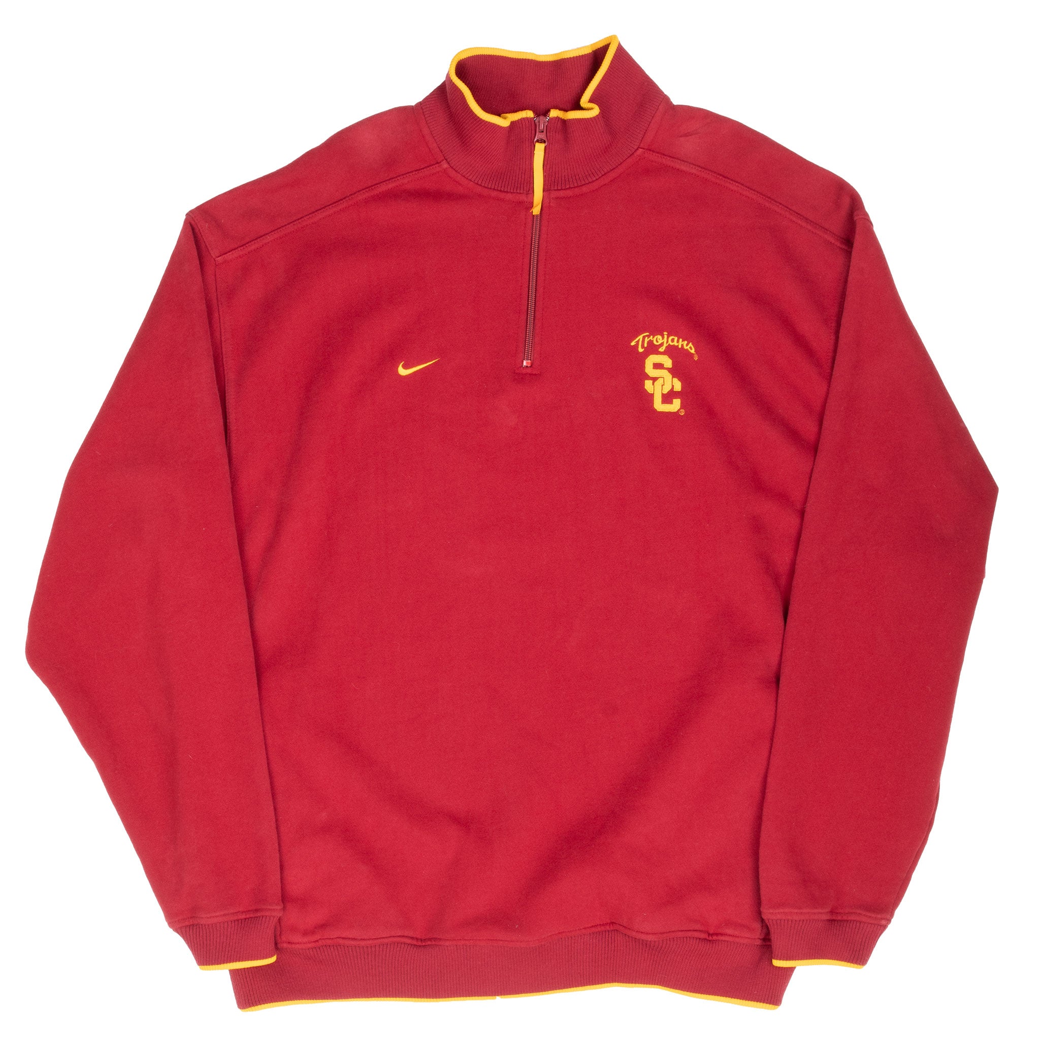 Vintage Ncaa Nike Usc Trojans Quarter Zip Sweatshirt 1990S Size XL