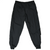 Back view of black Nike track pants with elastic waistband and cuffs