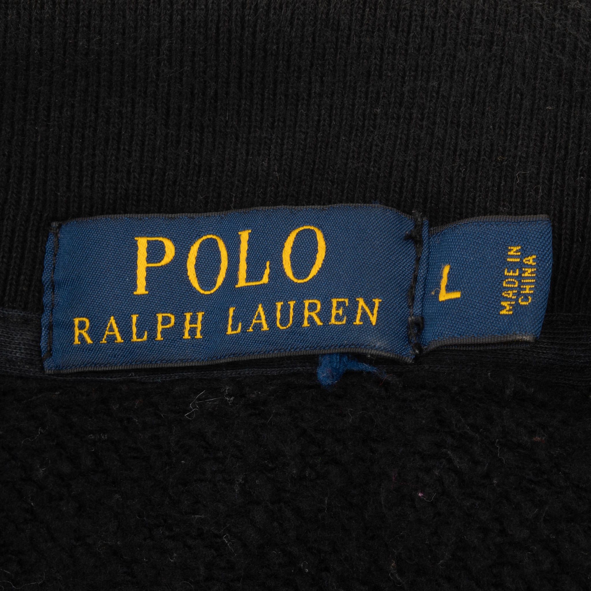 Vintage Polo Ralph Lauren 67 Zip Up Black Sweatshirt Size Large