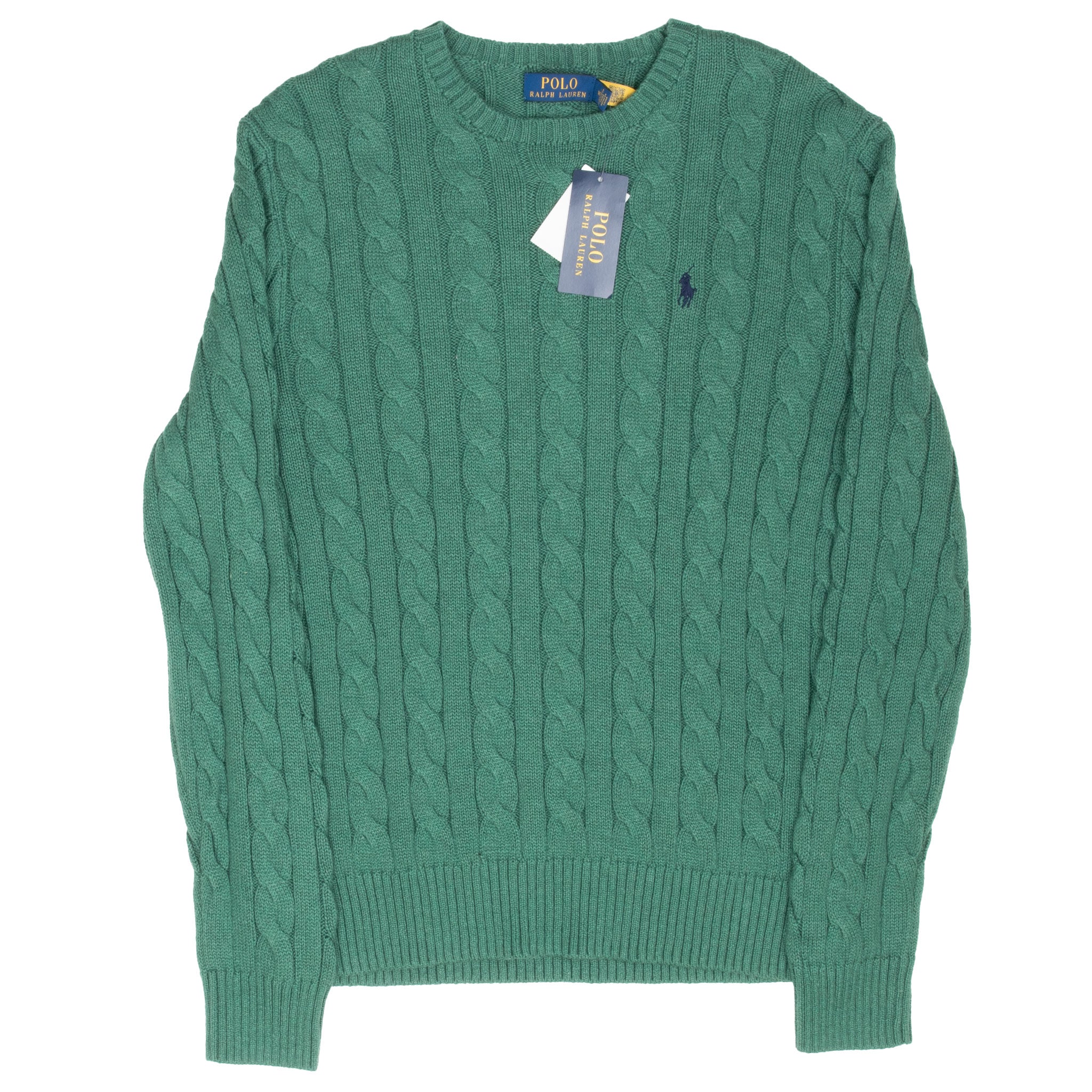 Vintage Polo Ralph Lauren Green Knit Sweater Size Medium Deadstock