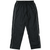 Front of black Nike track pants with white piping, Swoosh embroidery, and leg logo