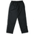 Back of black Nike track pants with white side piping and elastic waistband