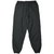Back of black Nike nylon track pants with elastic waist and cuffs