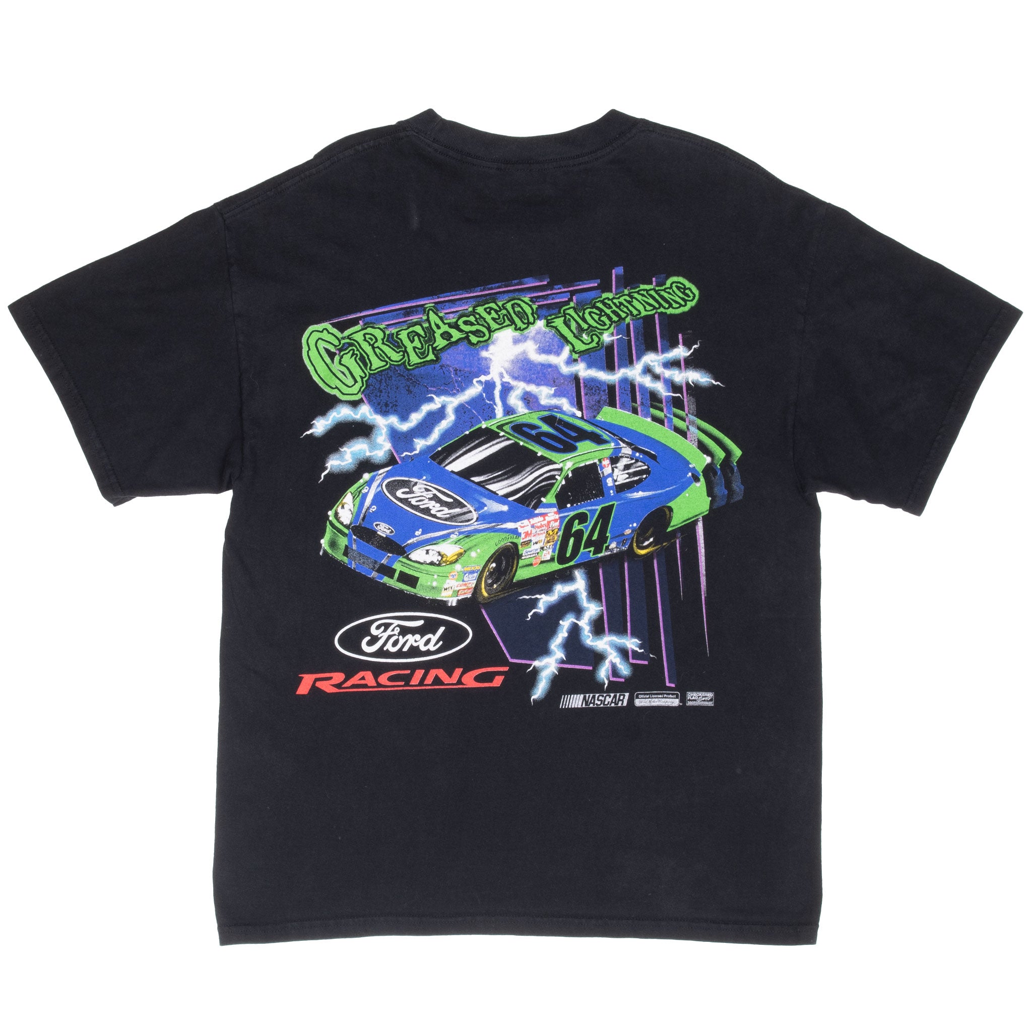 Vintage Nascar Ford Racing Greased Lighting #64 1990S Tee Shirt Size Large
