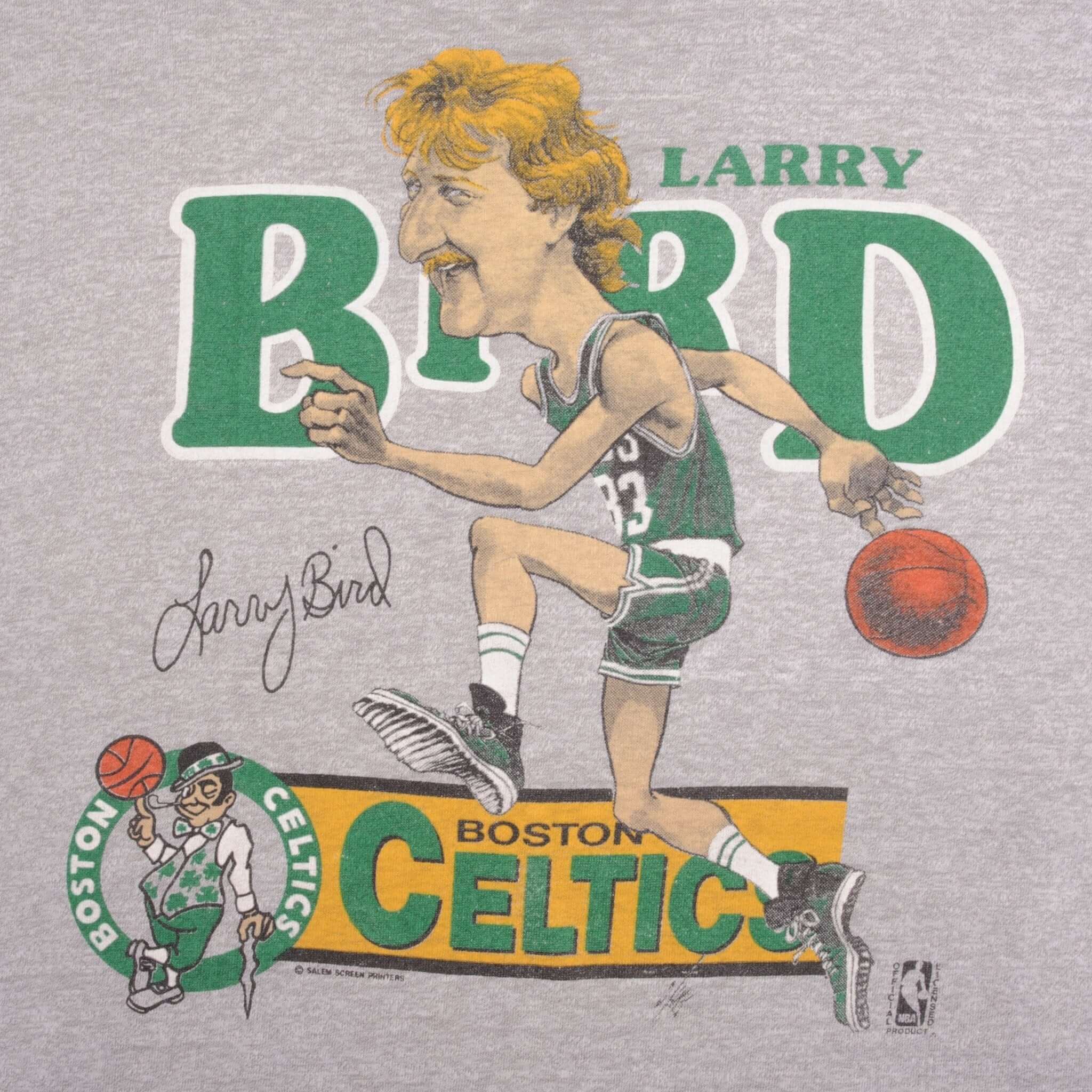 Vintage Nba Boston Celtics Larry Bird 1980S Tee Shirt Size Large Made In USA With Single Stitch Sleeves