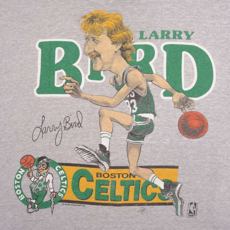 Vintage Nba Boston Celtics Larry Bird 1980S Tee Shirt Size Large Made In USA With Single Stitch Sleeves