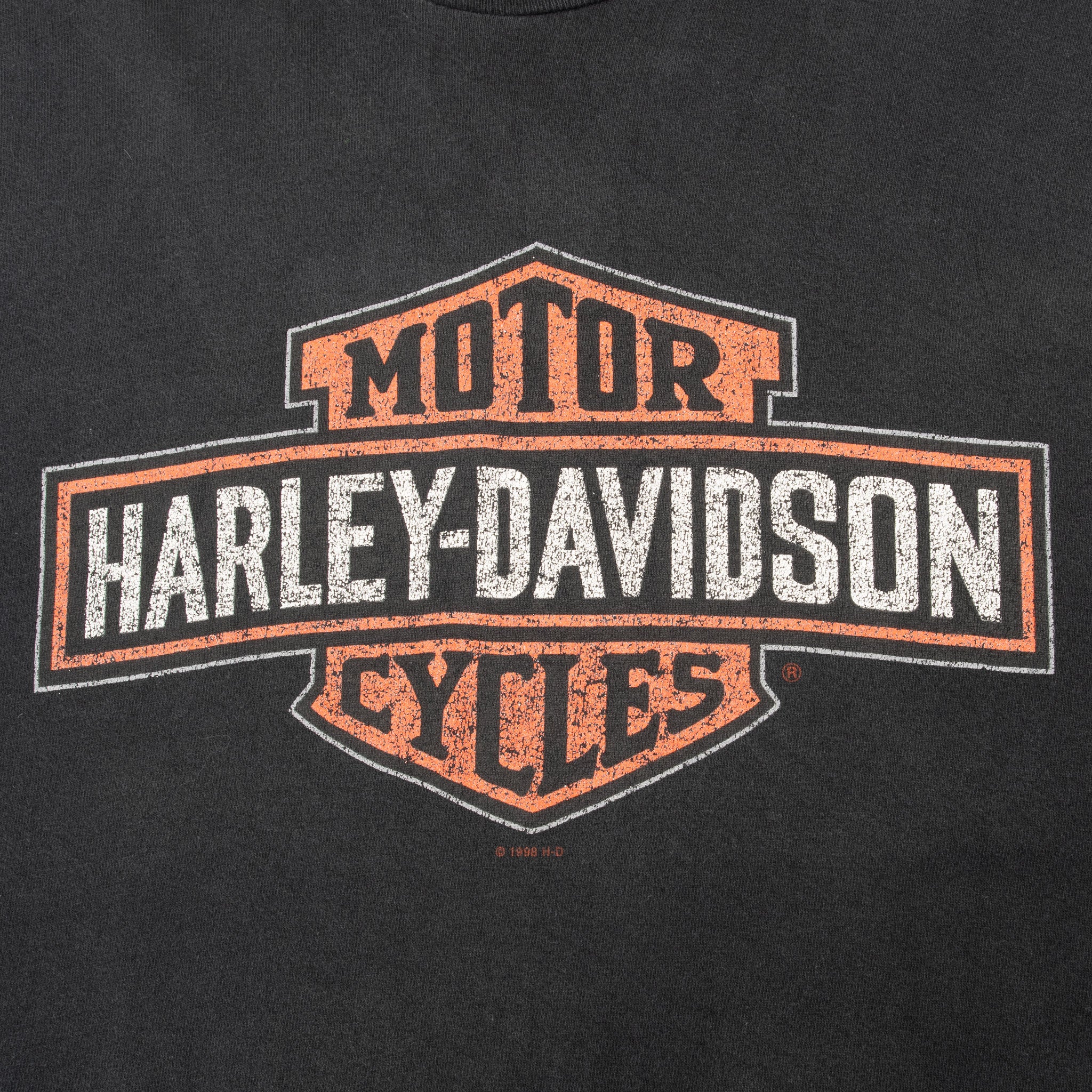 Vintage Harley Davidson Hot Spring Arkansas Tee Shirt 1998 Size Medium Made In Usa With Single Stitch Sleeves