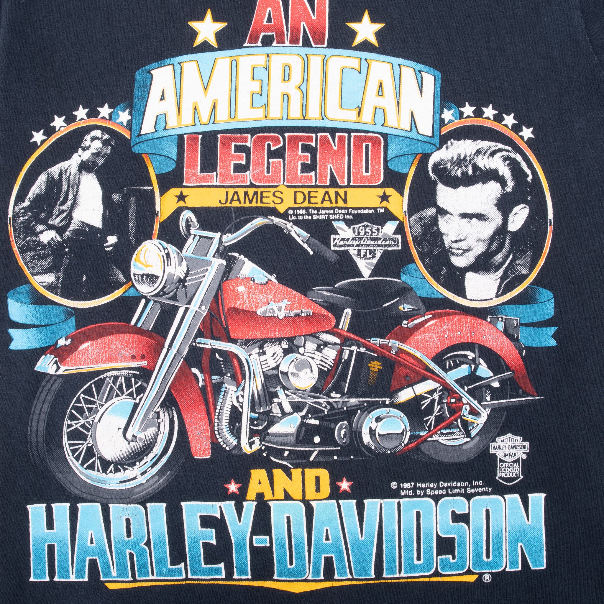 Vintage Harley Davidson James Dean Tee Shirt 1987 Size Xs Made In Usa With Single Stitch Sleeves