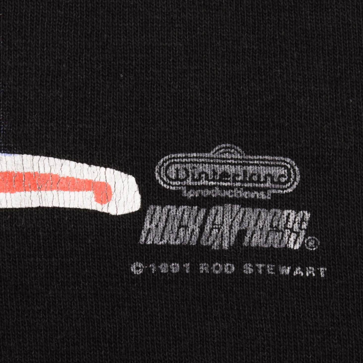 Vintage Rod Stewart Vagabond Tour 1991 Tee Shirt Size Large Made In USA With Single Stitch Sleeves