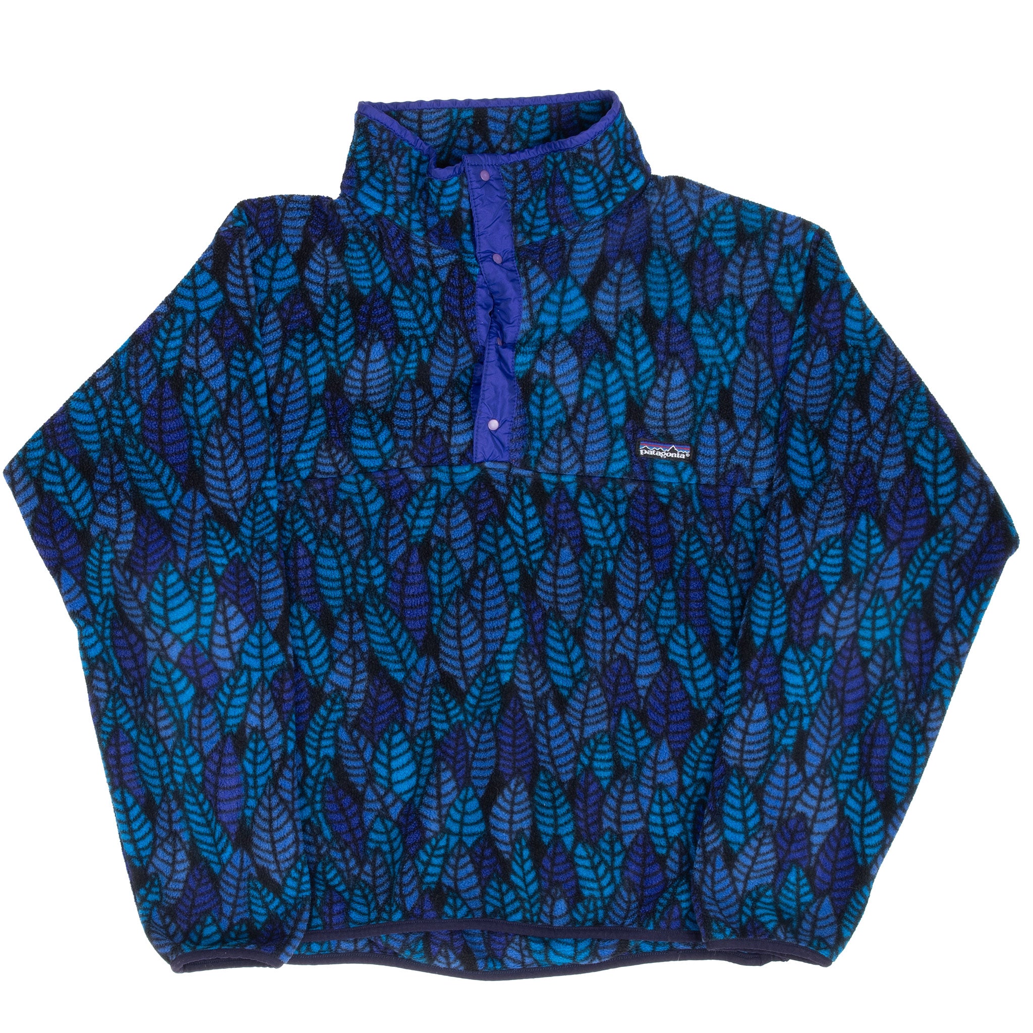 Vintage Patagonia Snap T Leaf Monogram Fleece Pullover 1990S Size Large Made In Usa