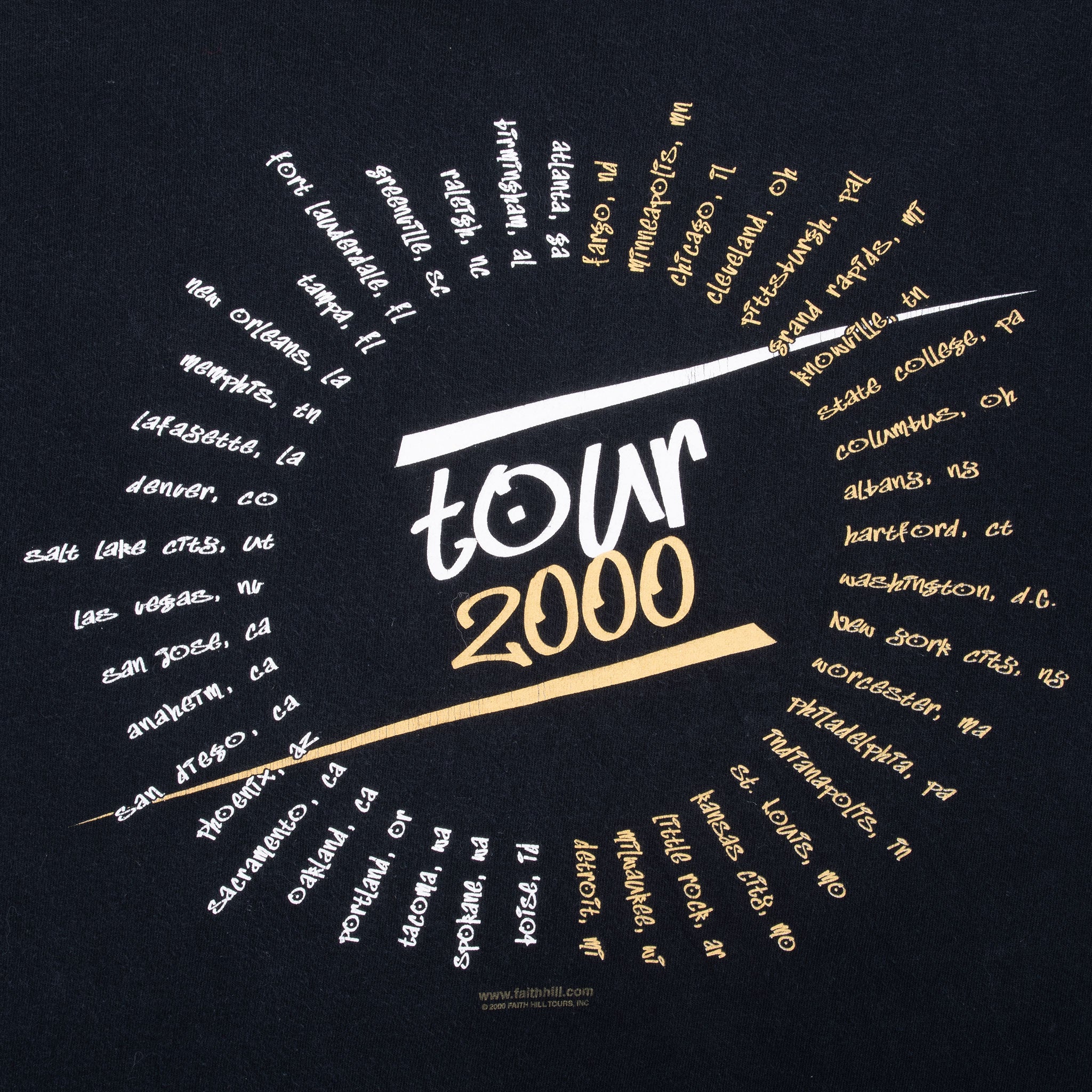 Vintage Faith Hill Tour Tee Shirt 2000 Size Large With Single Stitch Sleeves