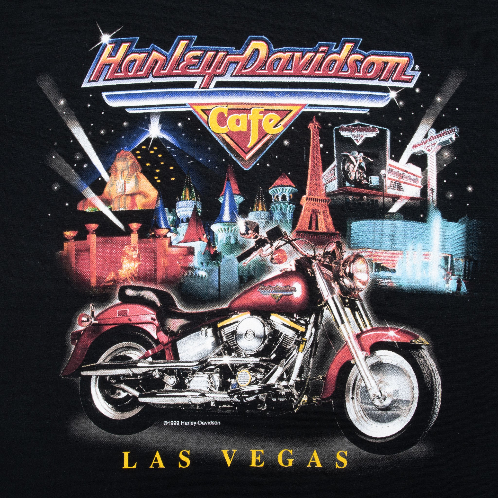 Vintage Harley Davidson Cafe Las Vegas Tee Shirt 1999 Size Medium Made Usa
