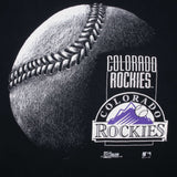 Vintage Black MLB Colorado Rockies Salem Tee Shirt 1992 Size XL Made In USA With Single Stitch Sleeves