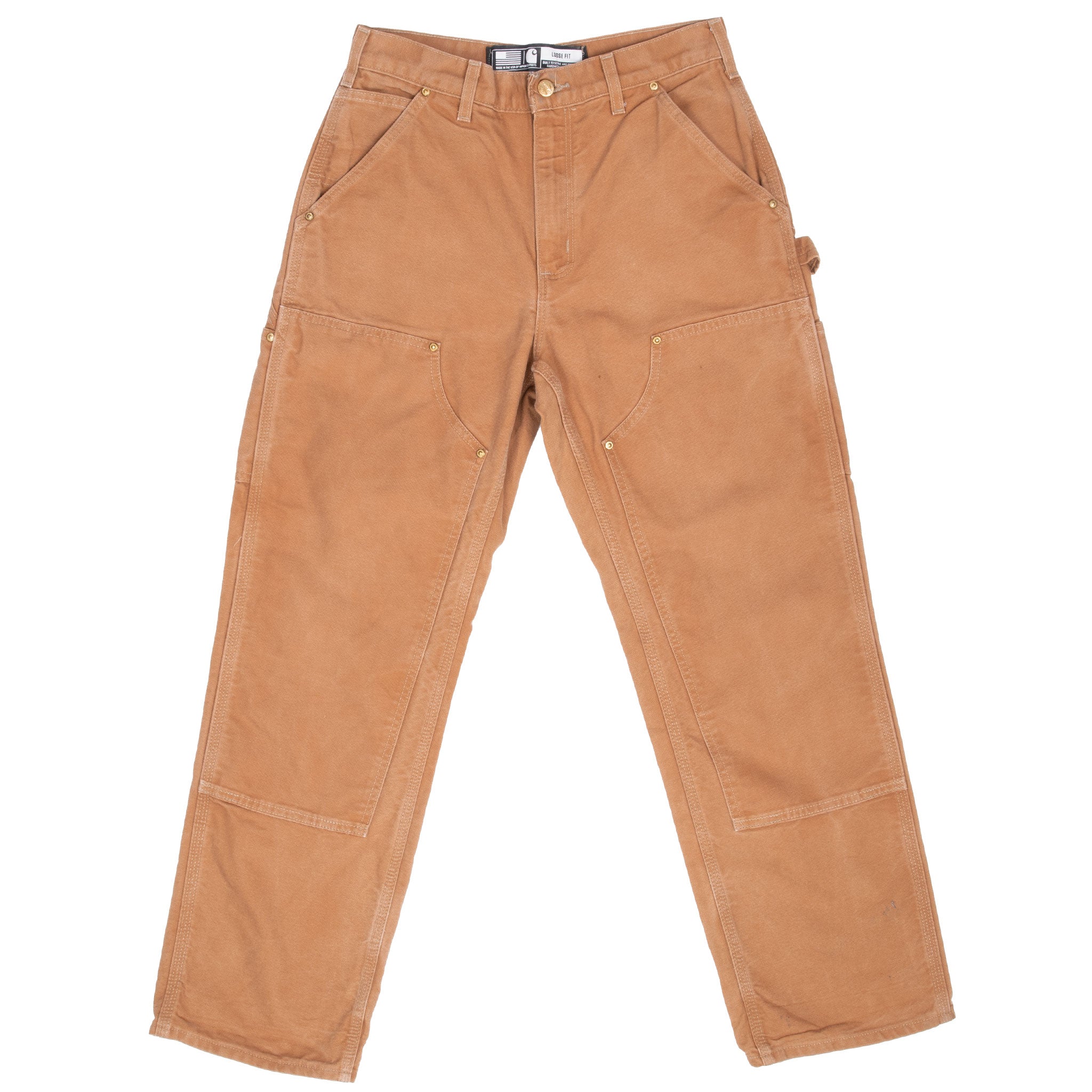 Vintage Carhartt Double Knee Sandstone Pants 2000S Size 29X30

Size on tag 30X30 Actual Size 29X30