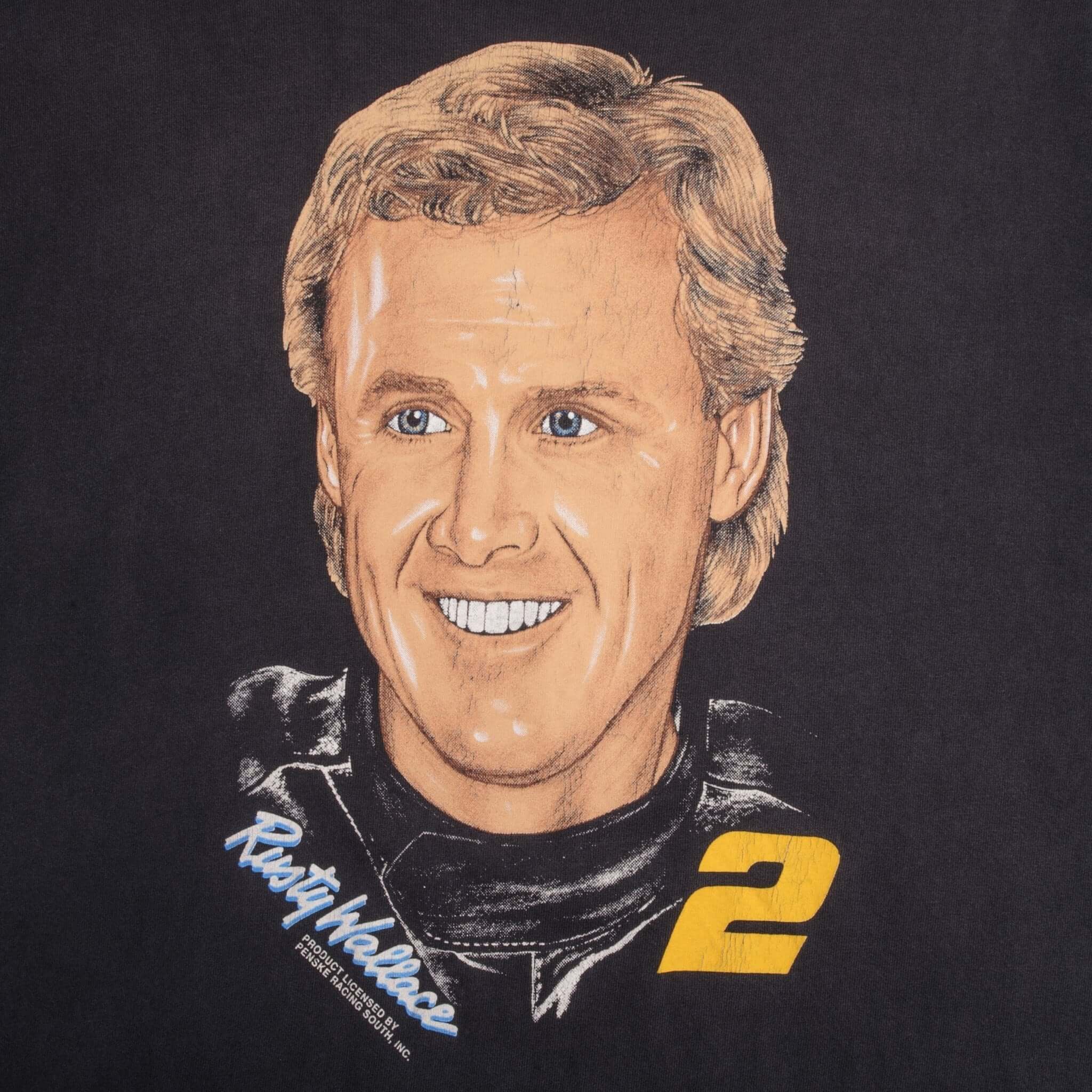 Vintage Nascar Rusty Wallace #2 1990S Tee Shirt Size XL Made In Usa With Single Stitch Sleeves