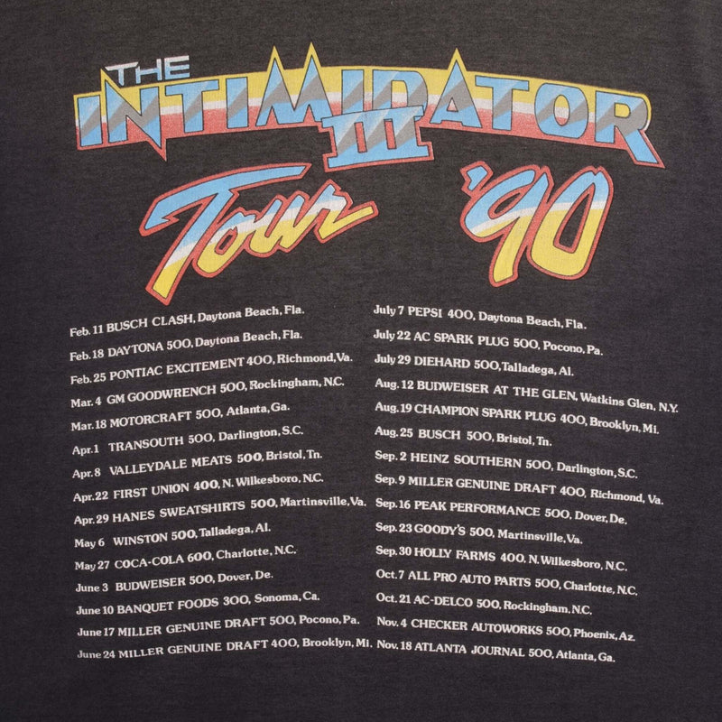 Vintage Nascar Dale Earnhardt Intimidator 3 1990 Tee Shirt Size Large Made In Usa With Single Stitch Sleeves