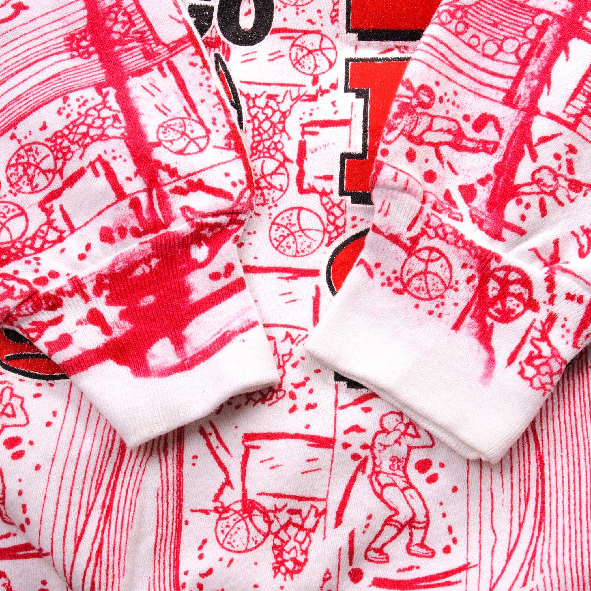 Vintage NBA All Over Print Chicago Bulls Back 2 Back Champions 1992 Sweatshirt Size XL