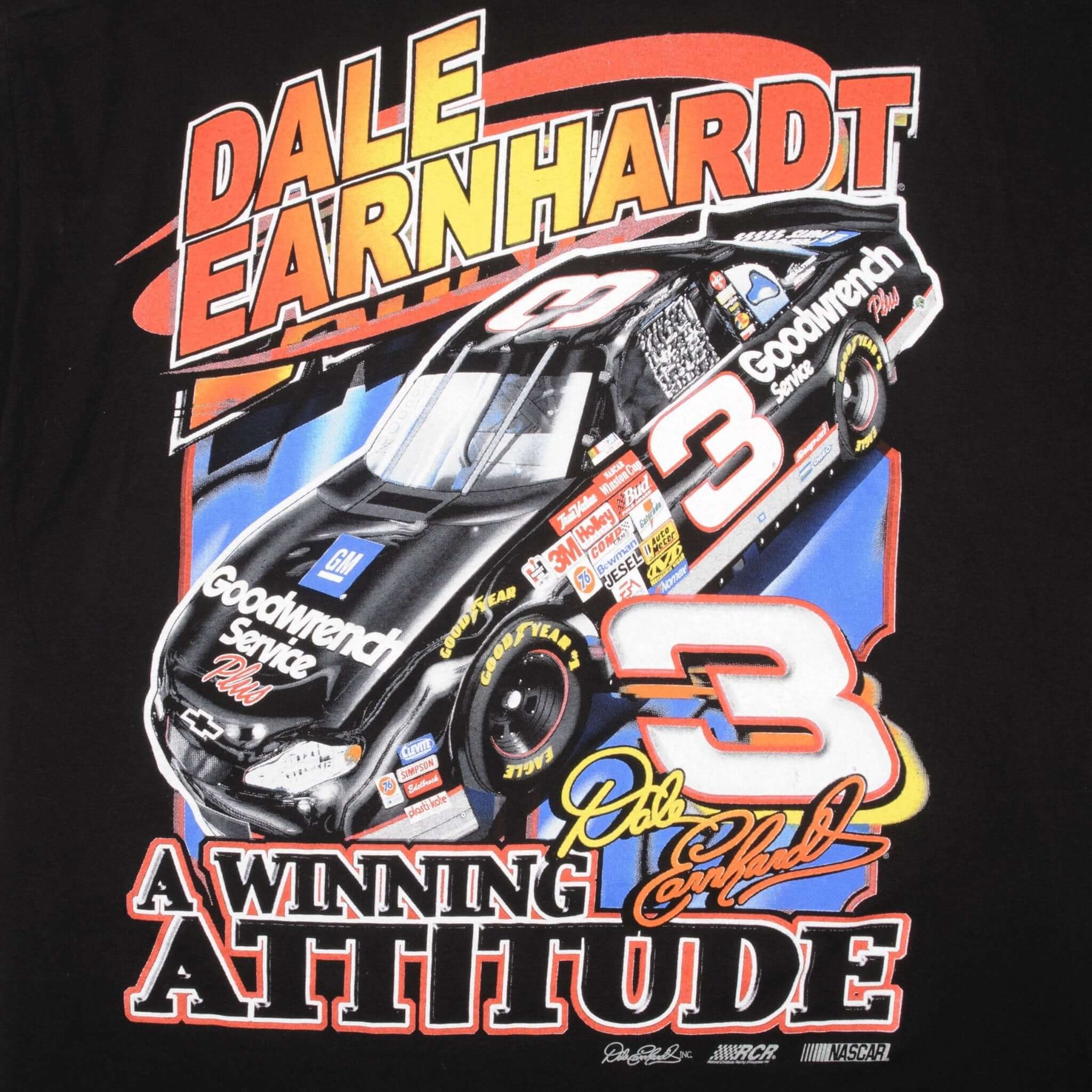 Vintage Nascar Dale Earnhardt A Winning Attitude Back Print Tee Shirt Size XL