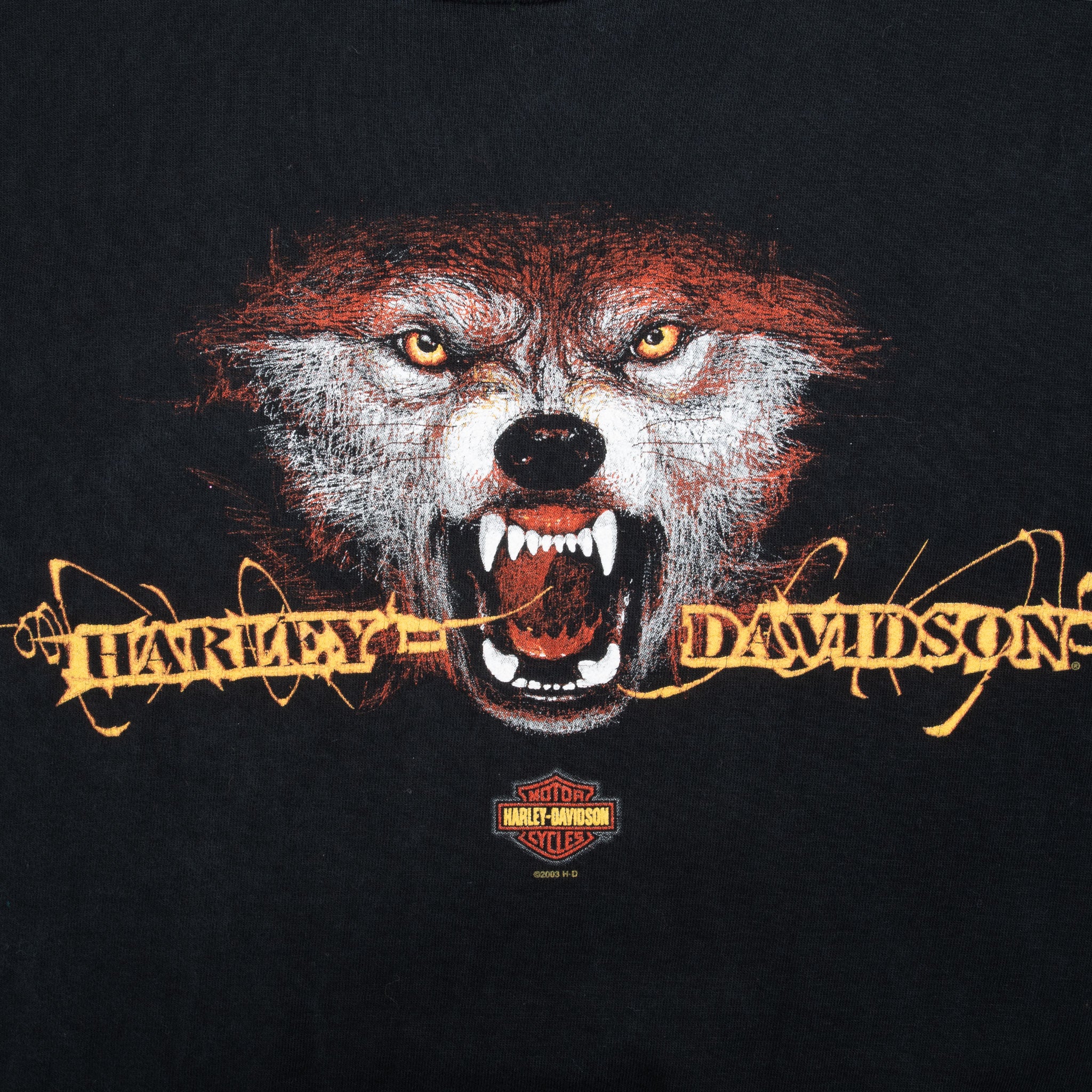 Vintage Harley Davidson Wolf 2003 Tee Shirt Size Large Made In Usa