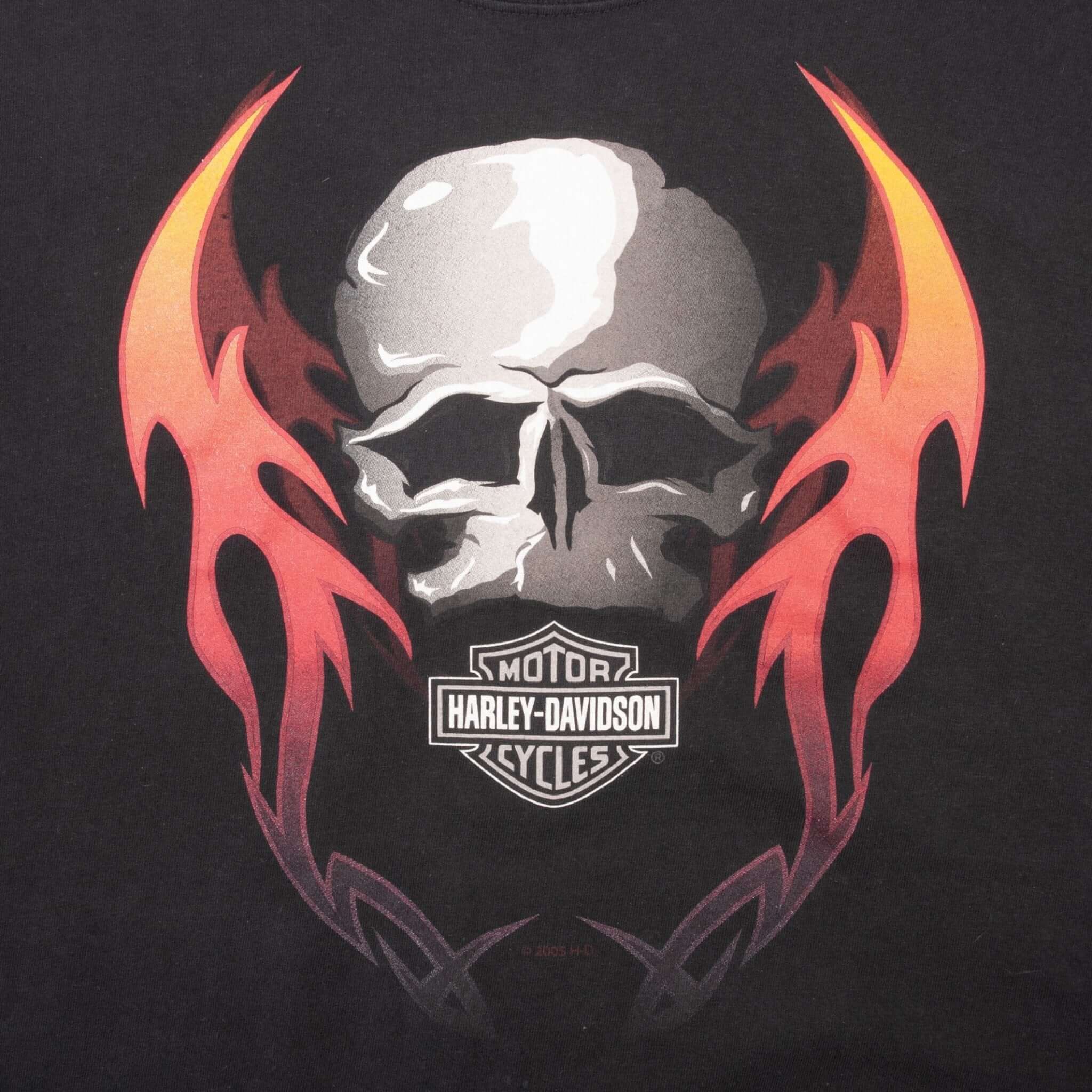 Vintage Harley Davidson Salt Lake City Flame Long Sleeve Tee Shirt 2005 Size XL Made In USA