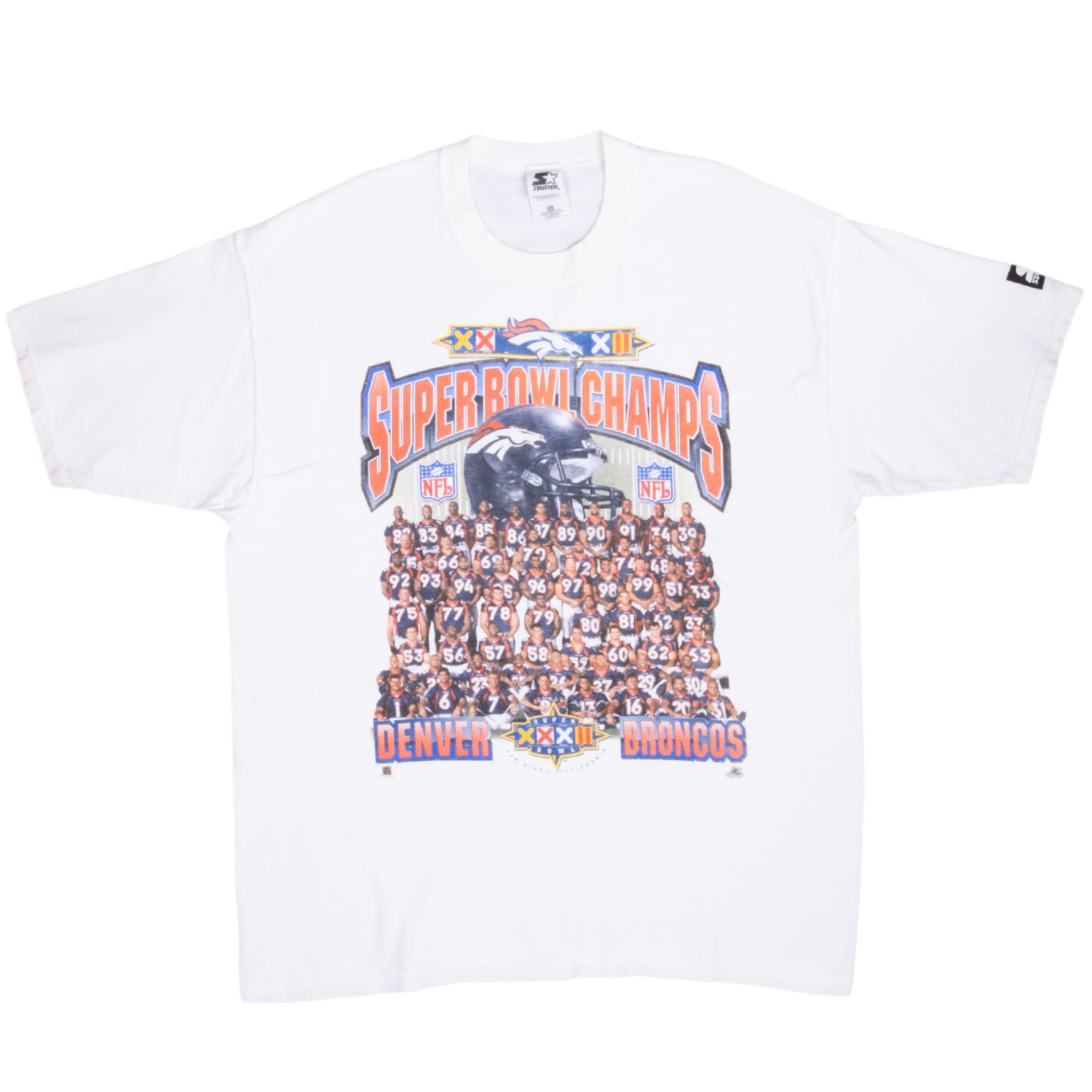 Vintage Nfl Denver Broncos Super Bowl Xxxii Champions 1998 Black Tee Shirt Size Xl