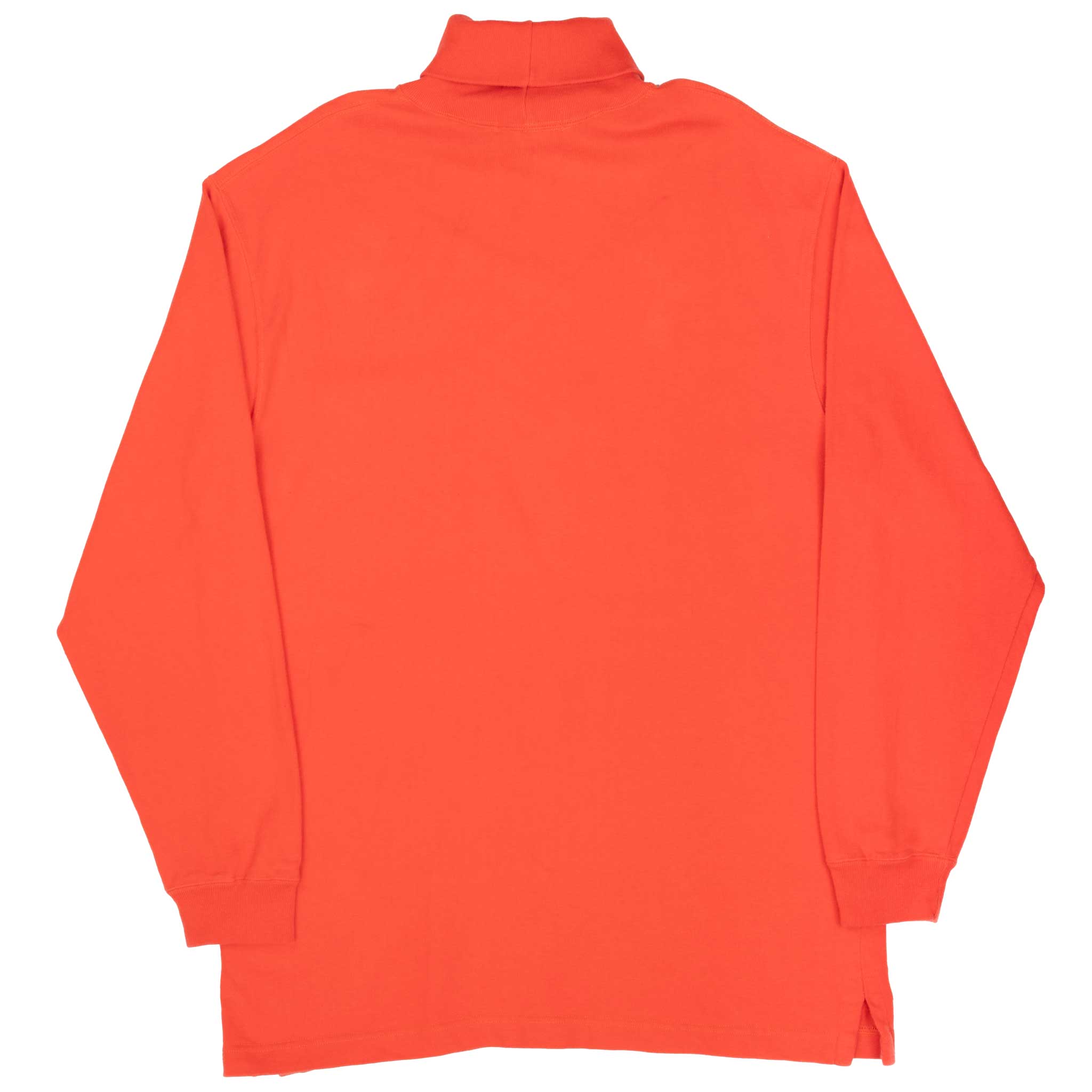 Vintage Ralph Lauren Orange Turtle Neck Long Sleeve Tee Shirt 1990S Size XL Made Usa