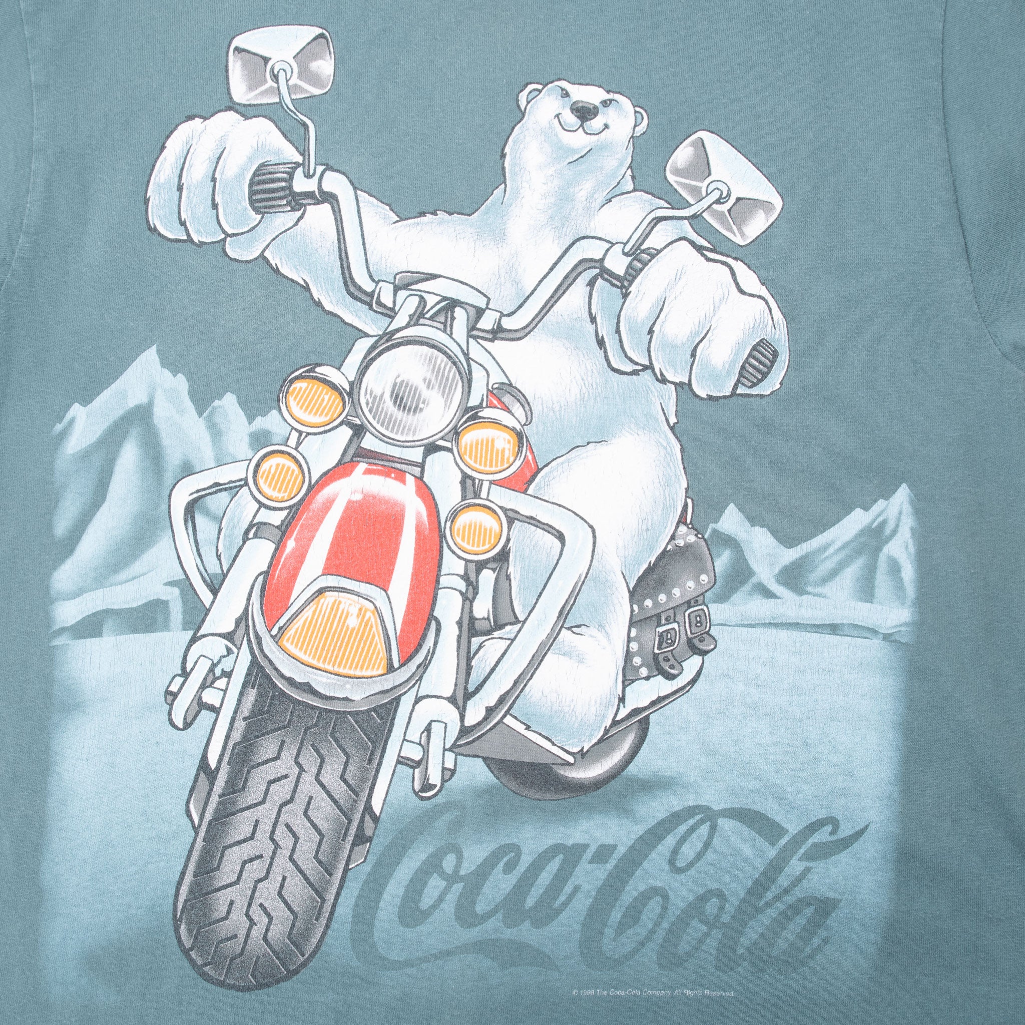 Vintage Coca Cola Biker Polar Bear Tee Shirt 1998 Size Medium