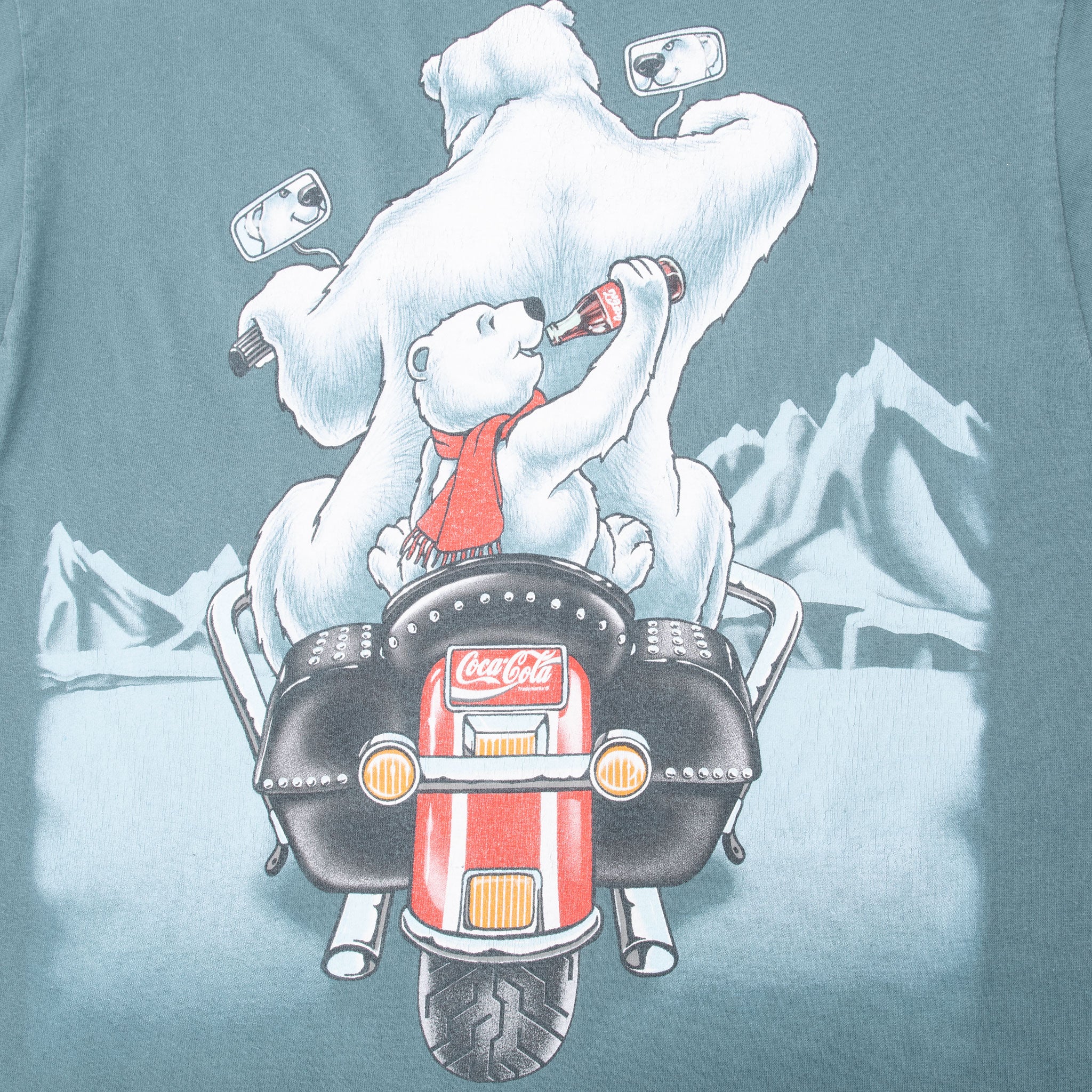 Vintage Coca Cola Biker Polar Bear Tee Shirt 1998 Size Medium
