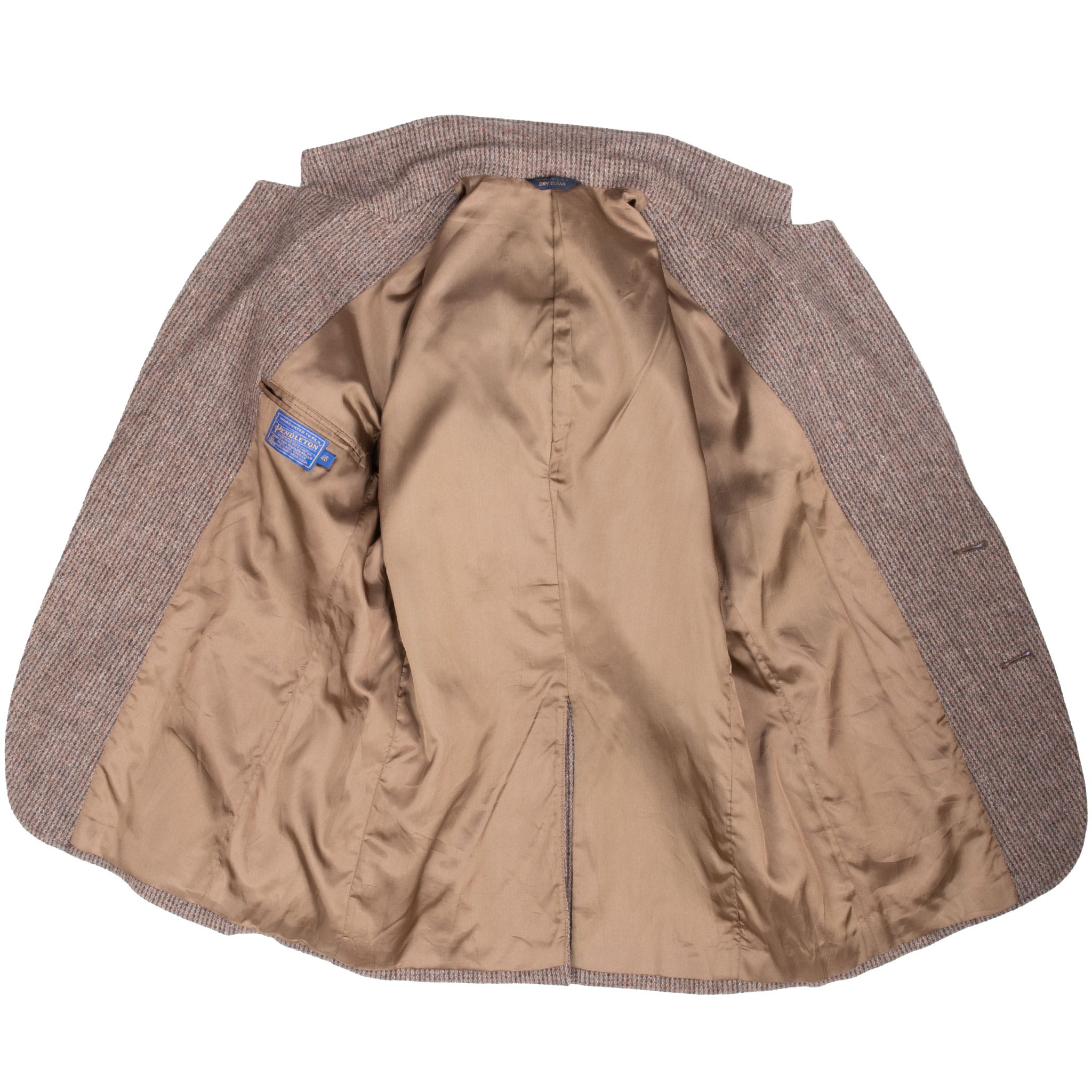 Vintage Pendleton Brown Wool Suede Blazer Jacket 1980S Size 46 Made In Usa