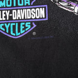 Vintage Harley Davidson Neon Los Aneles Tee Shirt 1994 Size XL Made In Usa With Single Stitch Sleeves