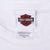Harley-Davidson neck label and XL care tag inside white T-shirt