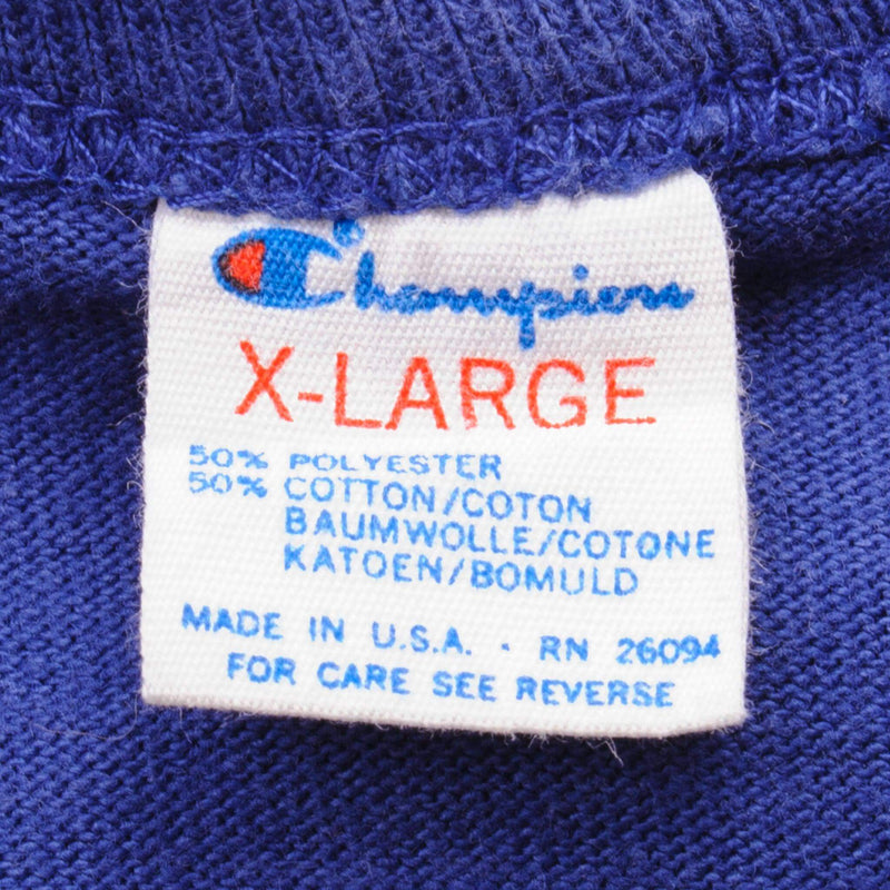 Vintage Blue Champion MLB New York Mets Tee Shirt 1988 Size L With Single Stitch. Made In USA.