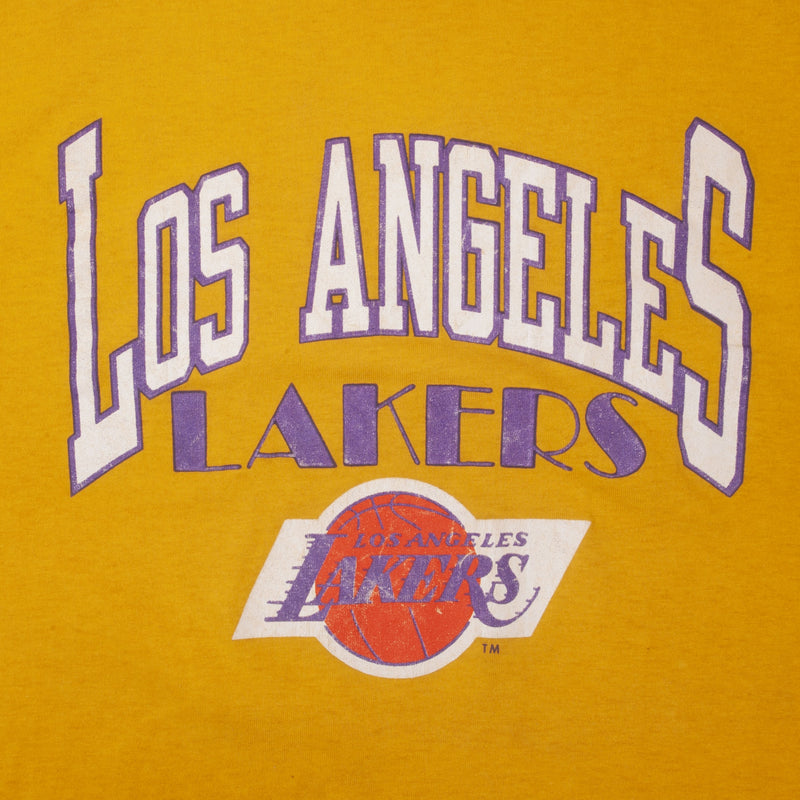 Vintage NBA Los Angeles Lakers Champion Tee Shirt 1980s Size Medium Made In USA With Single Stitch Sleeves.