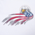 Close-up of Harley-Davidson bald eagle and flowing American flag front graphic