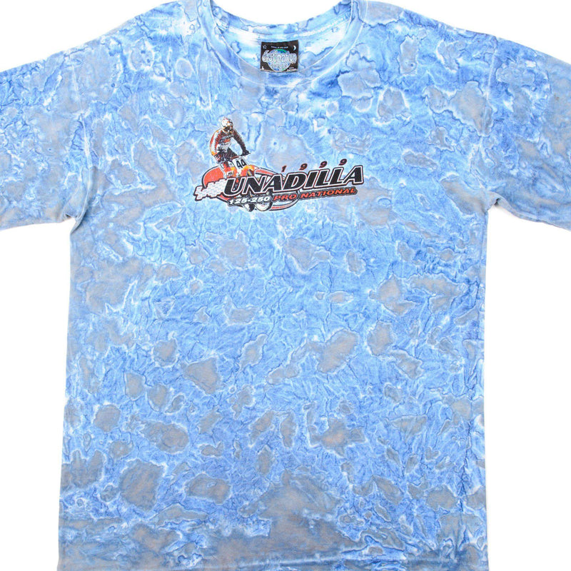 VINTAGE TIE-DYE UNADILLA 125-250 PRO NATIONAL TEE SHIRT 1999 SIZE LARGE MADE IN USA