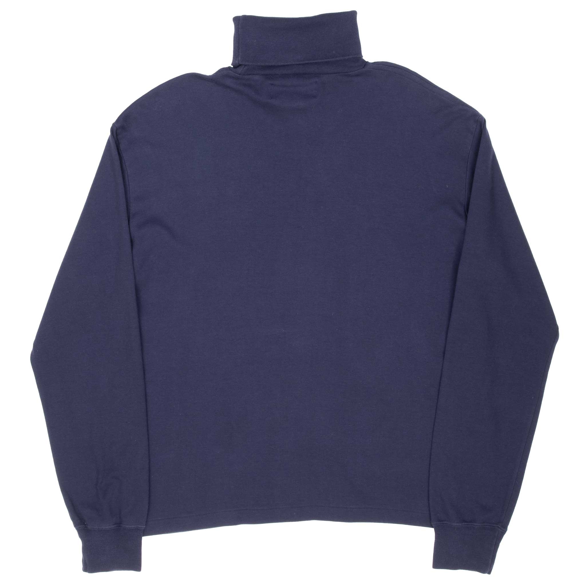 Vintage Ralph Lauren Polo Sport Blue Turtle Neck Long Sleeve Tee Shirt Size Large Made In USA