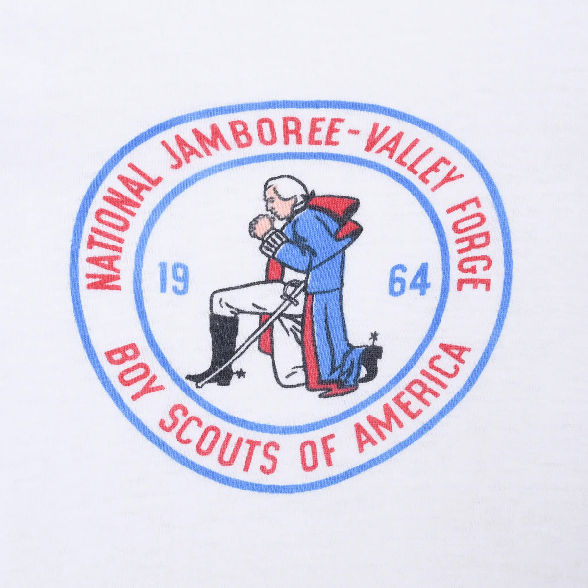 Close-up of 1964 National Jamboree Valley Forge Boy Scouts of America circular chest print