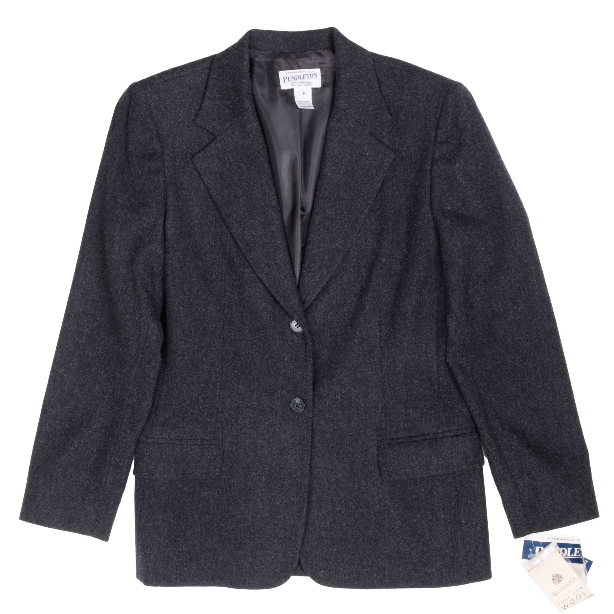 Vintage Pendleton Black Wool Womens Blazer Jacket 1998 Size 8 Deadstock With Tags