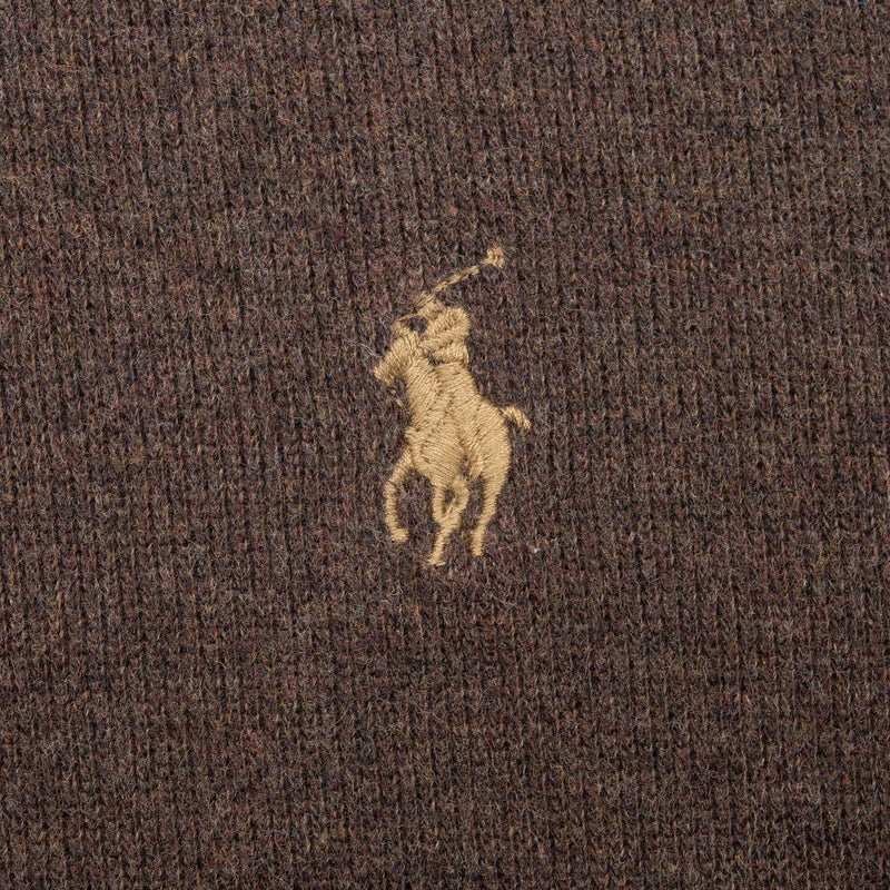 Vintage Polo Ralph Lauren Brown Quarter Zip Sweatshirt Size Large 1990S