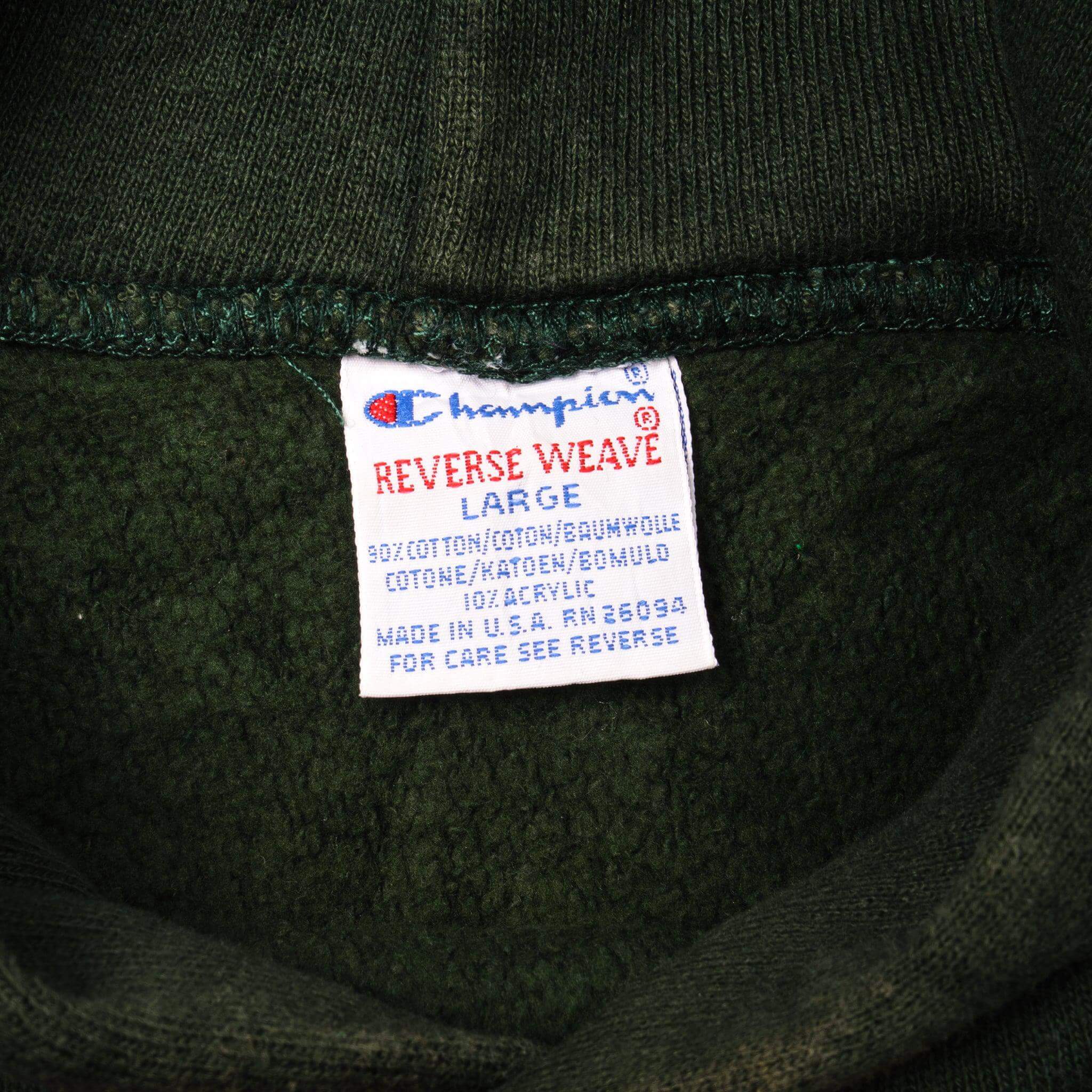 Vintage Champion Reverse Weave Washington University Hoodie Sweatshirt 1990-Mid 1990s Size Large Made In USA.