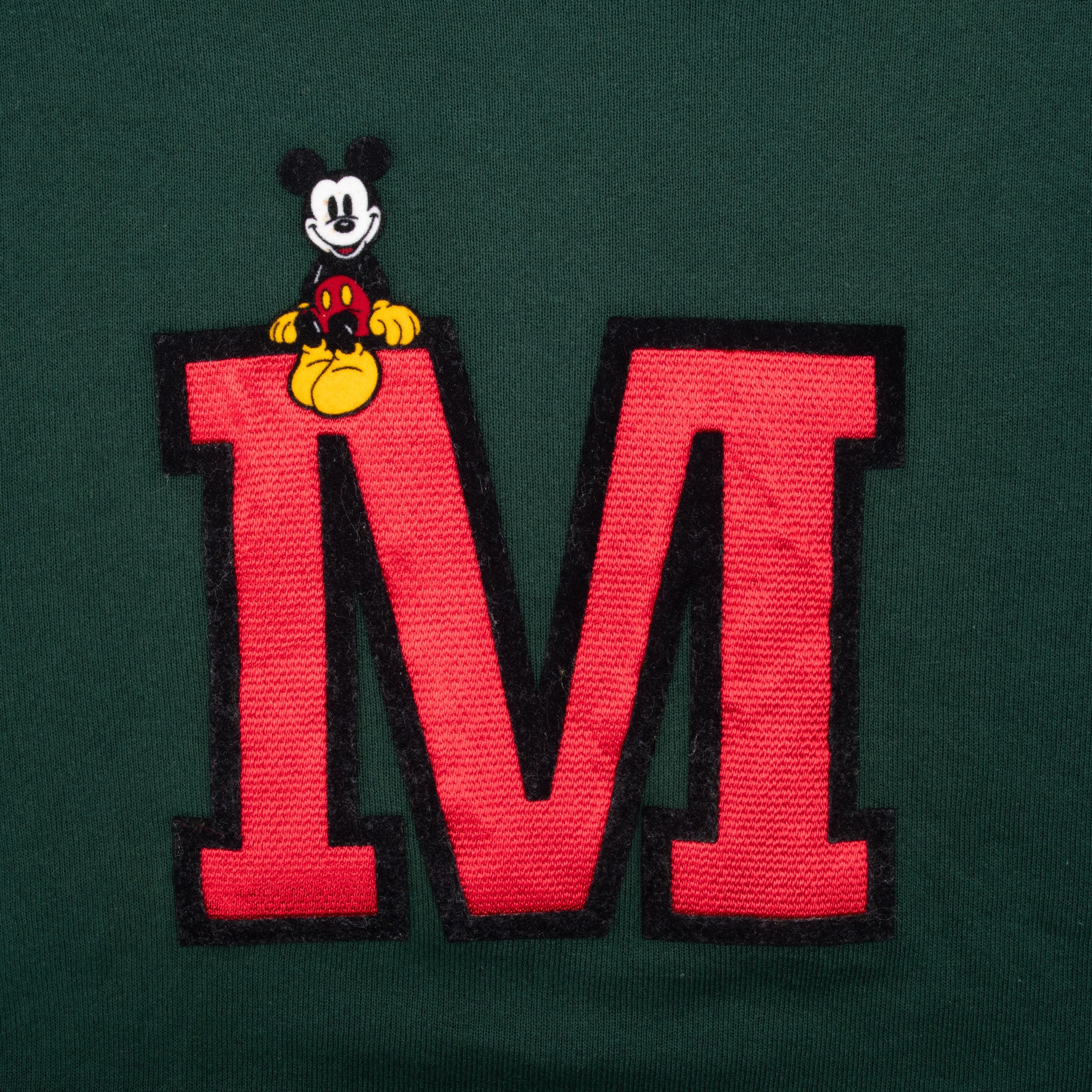 Vintage Disney Mickey Mouse 1990S Pine Green Sweatshirt Size Medium Made In USA